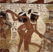 unknow artist Banquet Scent,from th Tomb of Nebamun oil painting reproduction